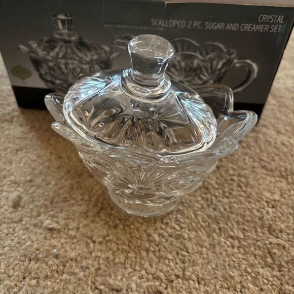 Shannon Crystal By Godinger Scalloped 2 Pc. Crystal Sugar And Creamer Set - Picture 3 of 7